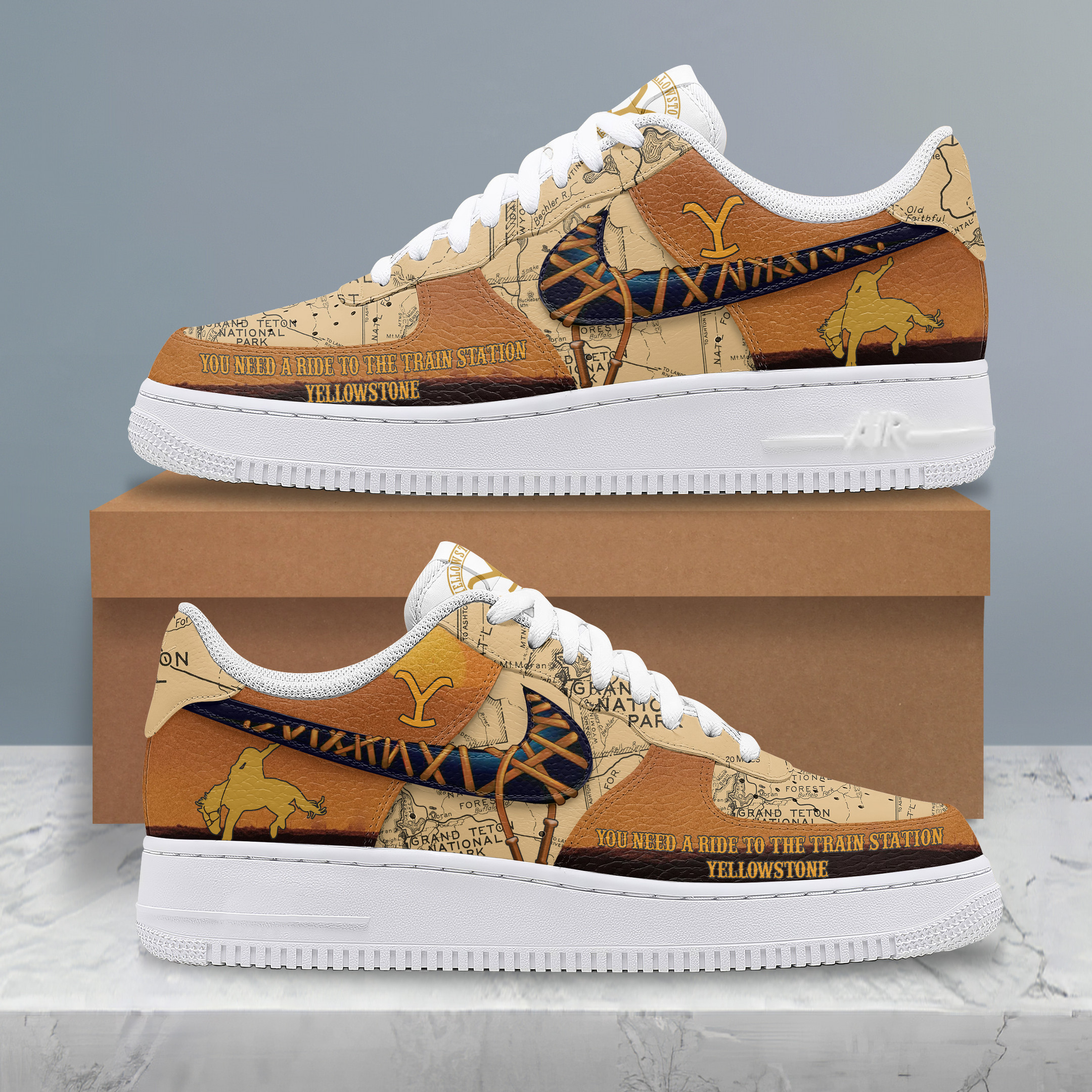 Yellowstone Air Low-Top Sneakers Shoes Comfortable For Men And Women Printed Full Size - Image 3