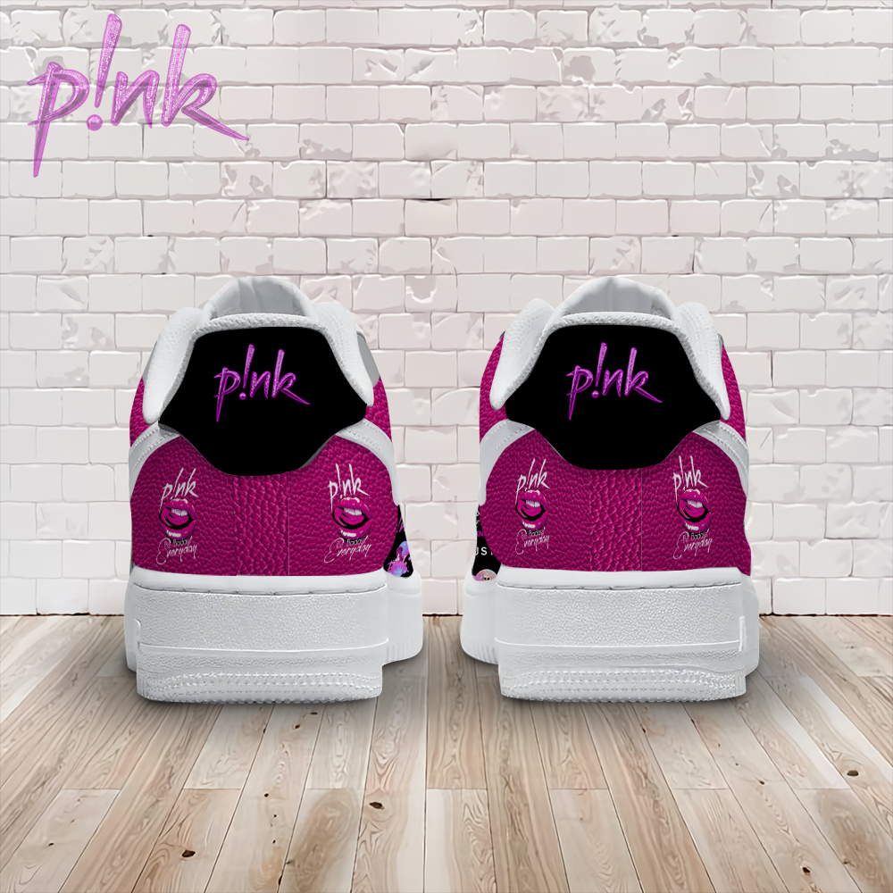 Pink Air Low-Top Sneakers Shoes Comfortable For Men And Women Printed Full Size - Image 2