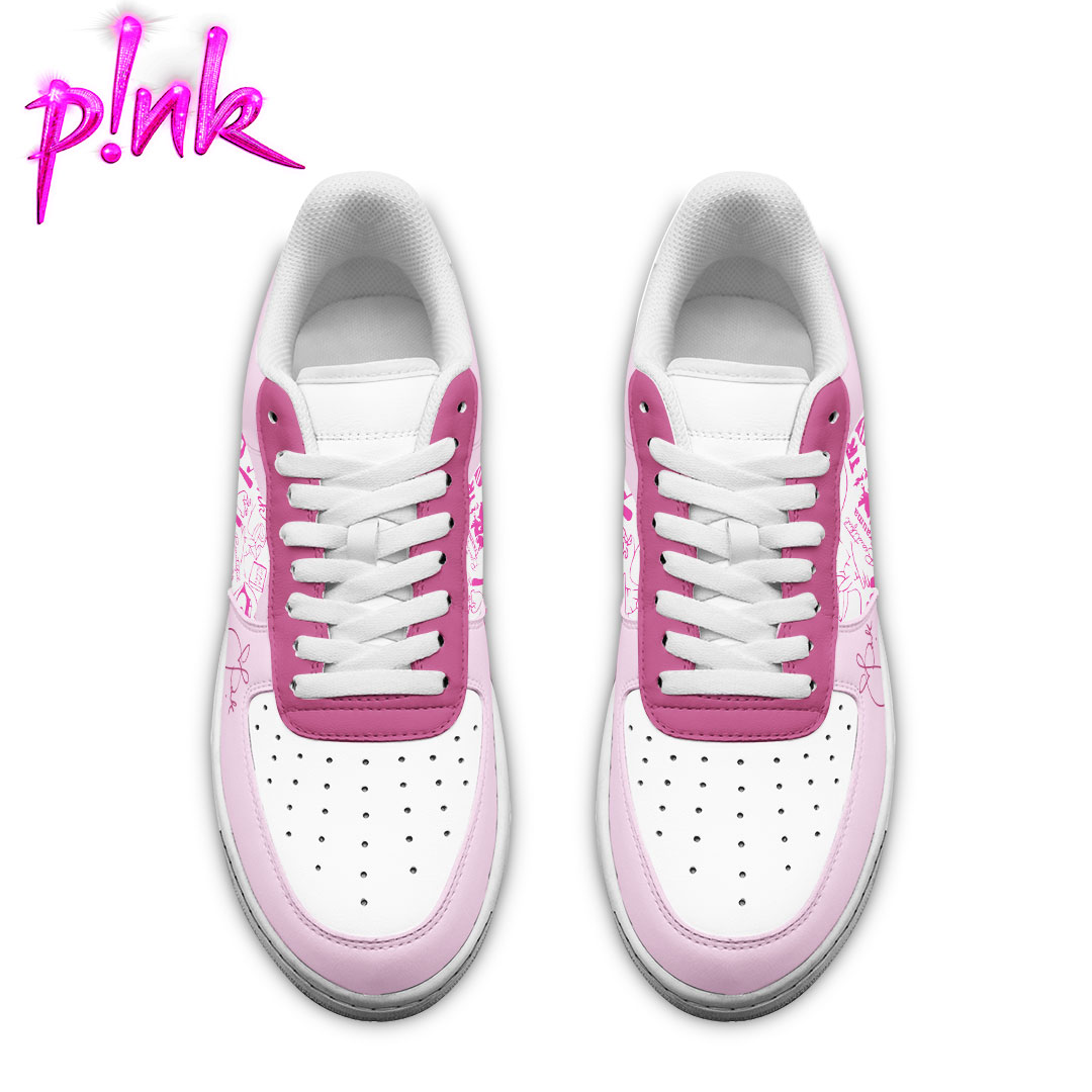 Pink Air Low-Top Sneakers Shoes Comfortable For Men And Women Printed Full Size - Image 3