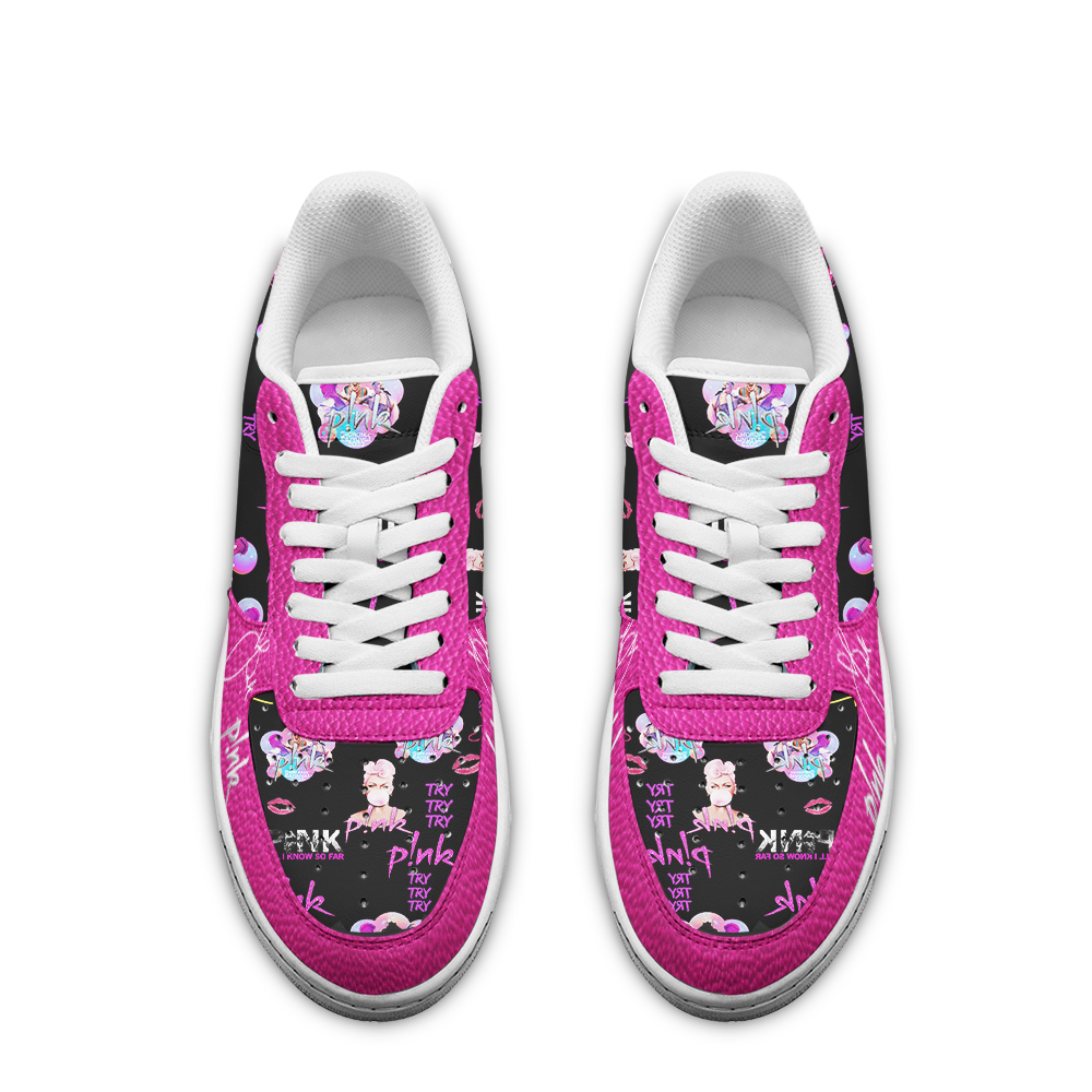 Pink Air Low-Top Sneakers Shoes Comfortable For Men And Women Printed Full Size - Image 3