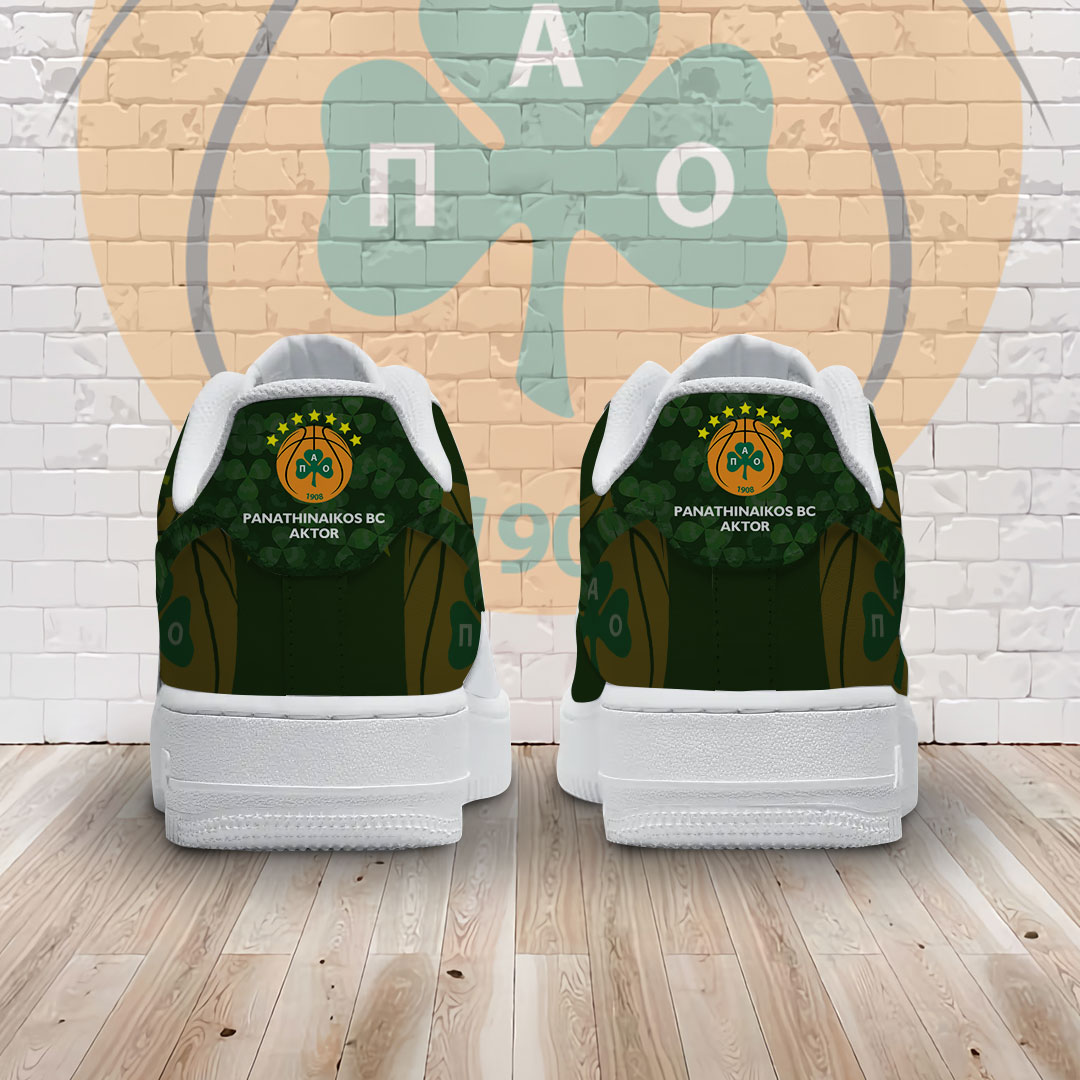 Panathinaikos B.C. Air Low-Top Sneakers Shoes Comfortable For Men And Women Printed Full Size - Image 3