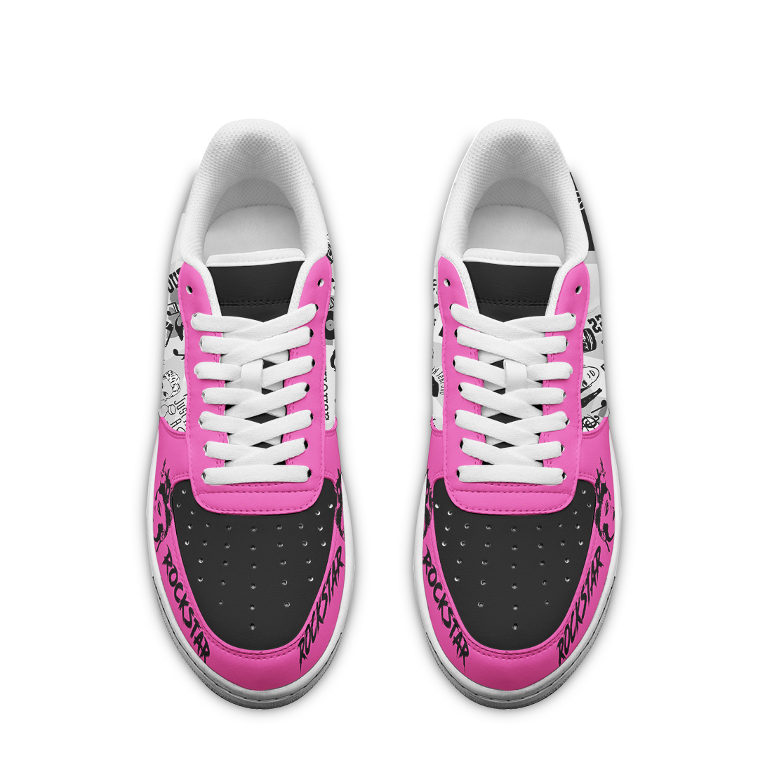 Pink Air Low-Top Sneakers Shoes Comfortable For Men And Women Printed Full Size - Image 3