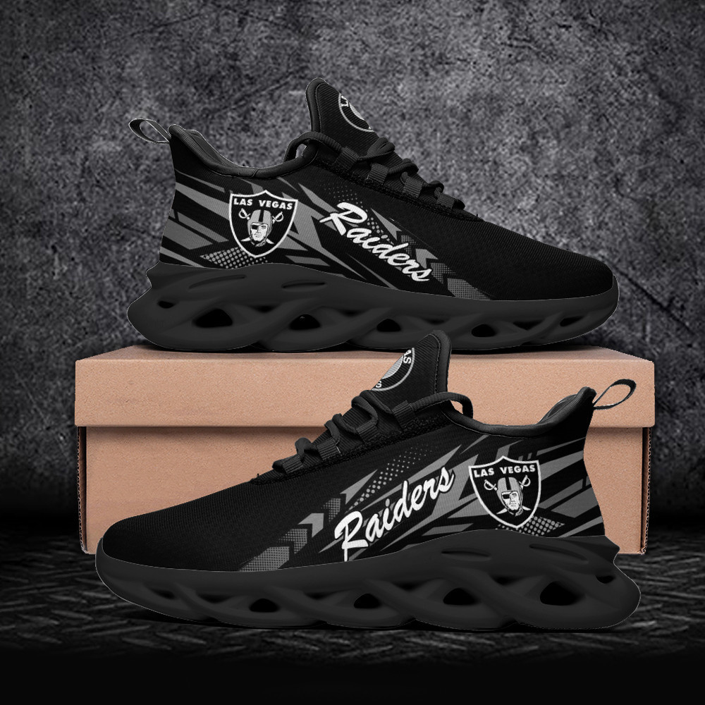 Las Vegas Raiders NFL Max Soul Shoes Sneakers Printed White And Black Sole For Men And Women