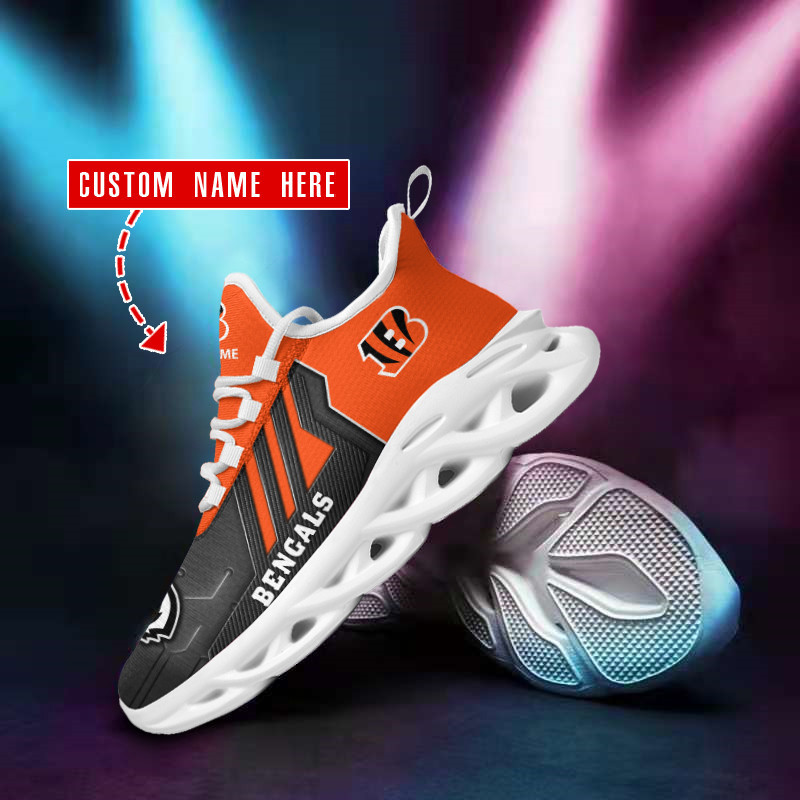 Cincinnati Bengals NFL Max Soul Shoes Sneakers Printed White And Black Sole For Men And Women - Image 2