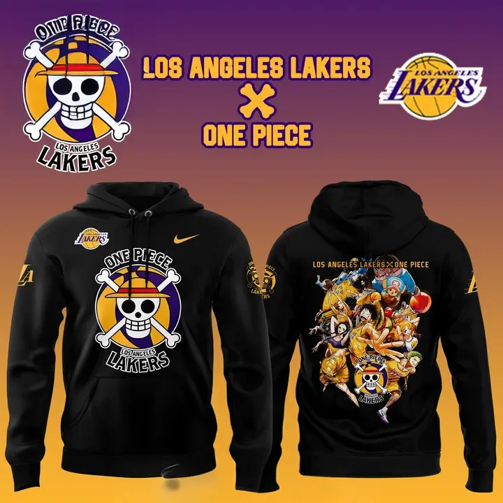 Los Angeles Lakers x One Piece Hoodie Unique Gifts For Basketball Lovers - Image 2