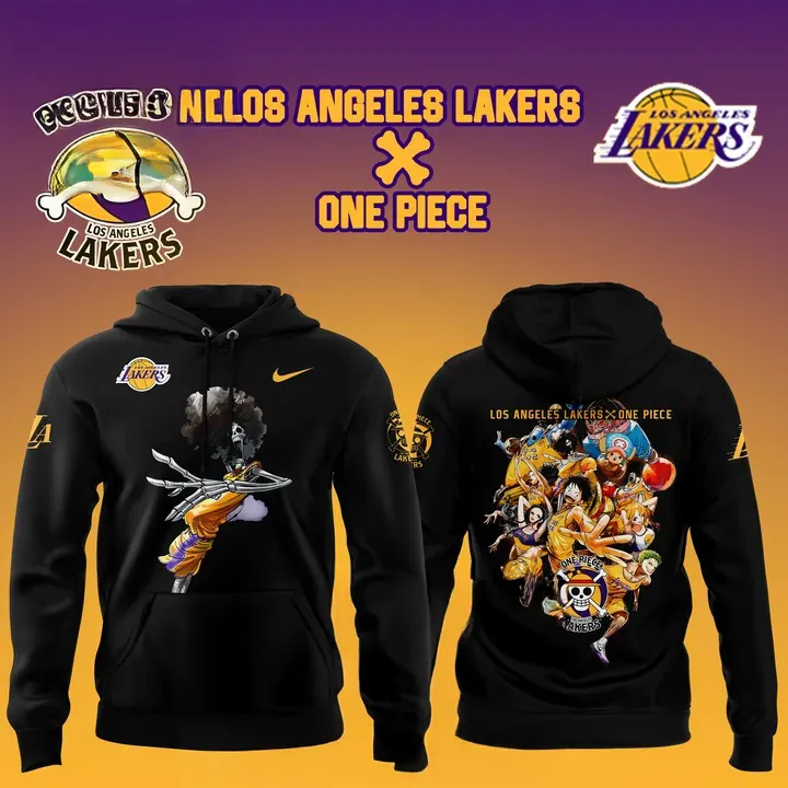 Los Angeles Lakers x BROOK One Piece Pirates Hoodie Fans Gift Ideas - Image 2