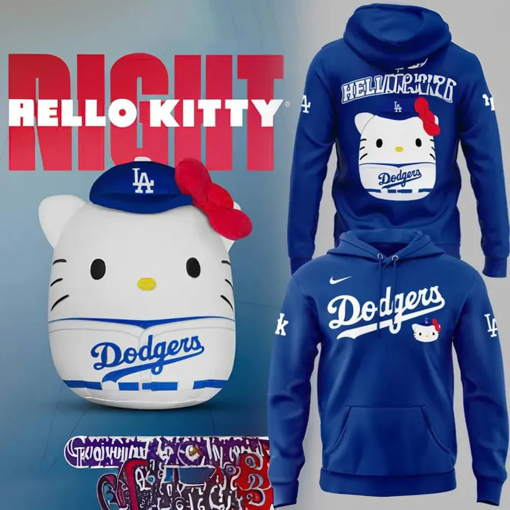 Los Angeles Dodgers x Hello Kitty Special Hoodie - Image 2