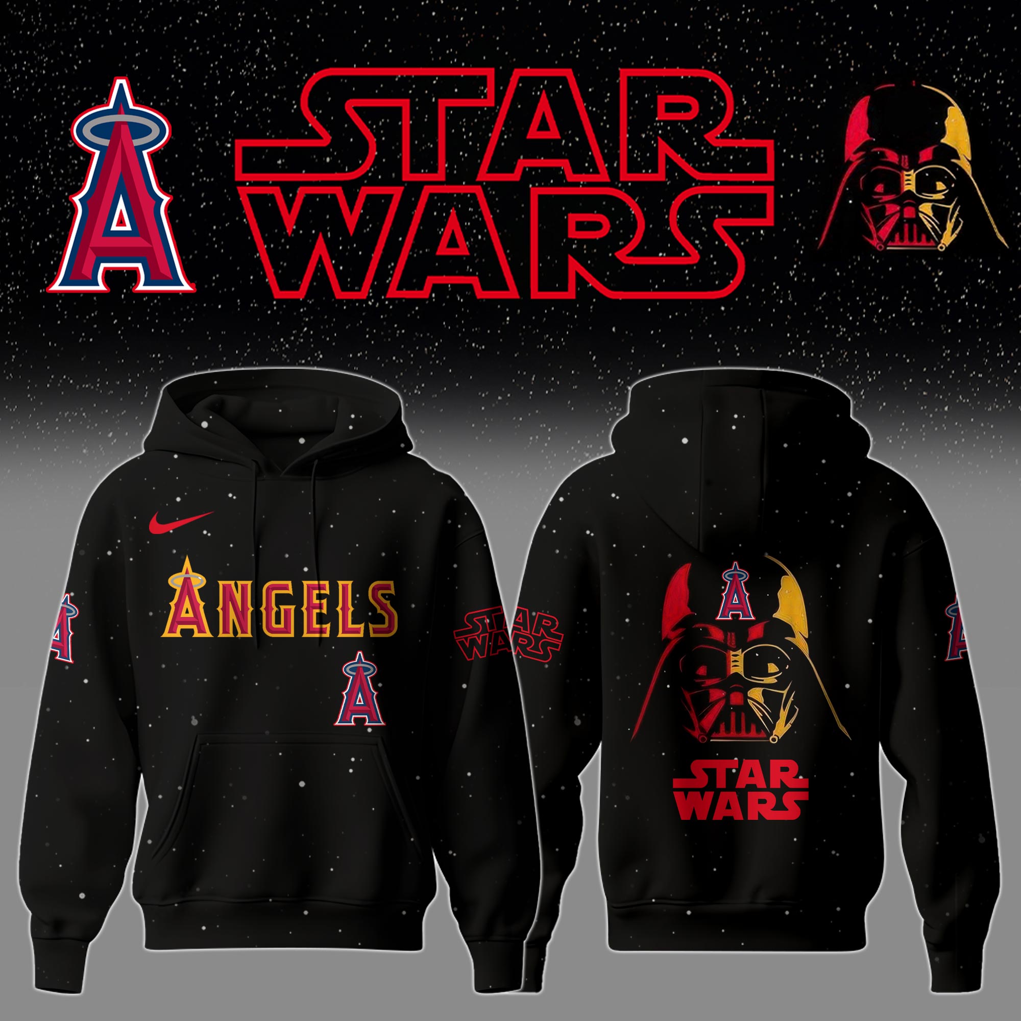 Los Angeles Angels x Stars Wars Night Hoodie Baseball Coach Gift Ideas - Image 2
