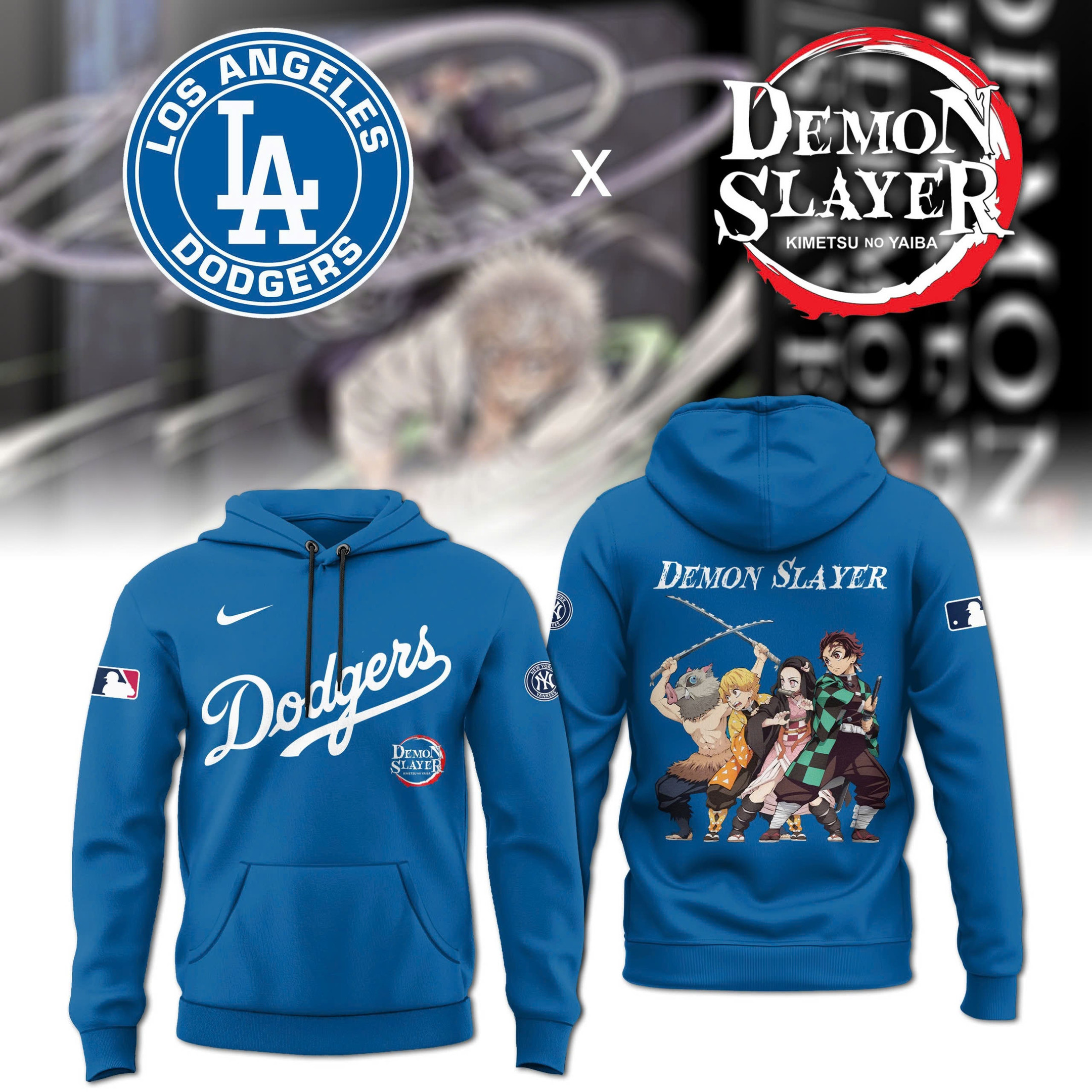 Los Angeles Dodgers X Demon Slayer 2025 Hoodie Baseball Enthusiast Gifts - Image 2