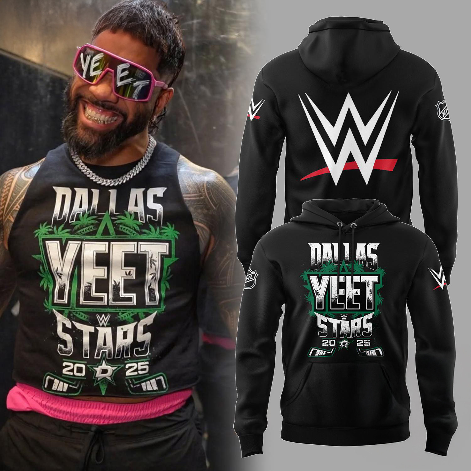 Jey Uso NHL Dallas Stars x YEET Hoodie Gifts For Hockey Fan - Image 2