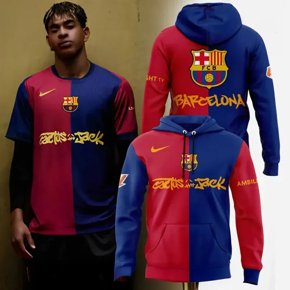 Travis Scott Cactus Jack x FC Barcelona El Clasico Collaboration Hoodie - Image 2