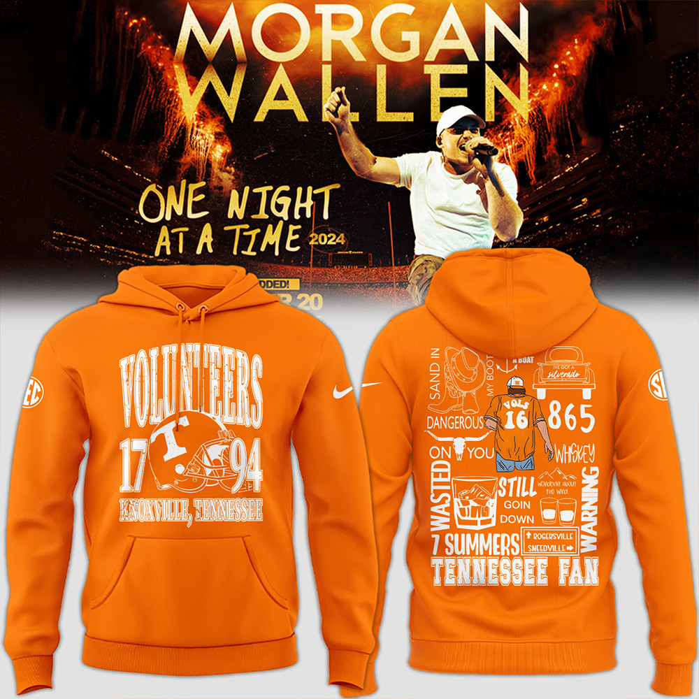 Tennessee x Morgan Wallen Orange Hoodie Gift Ideas For Baseball Fans - Image 2