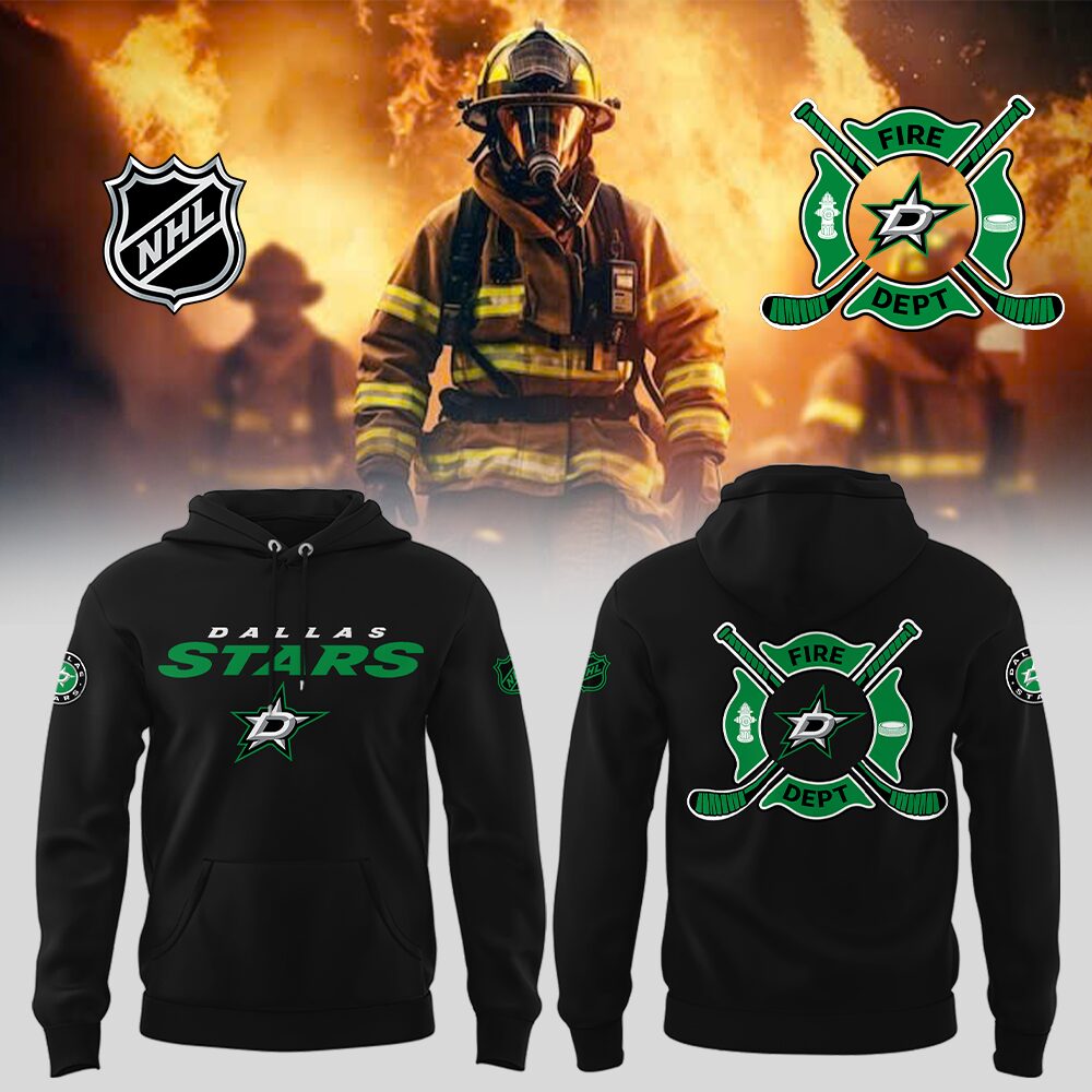 Stars X Firefighter Appreciation Night Hoodie Best Gift For Hockey Fan - Image 2