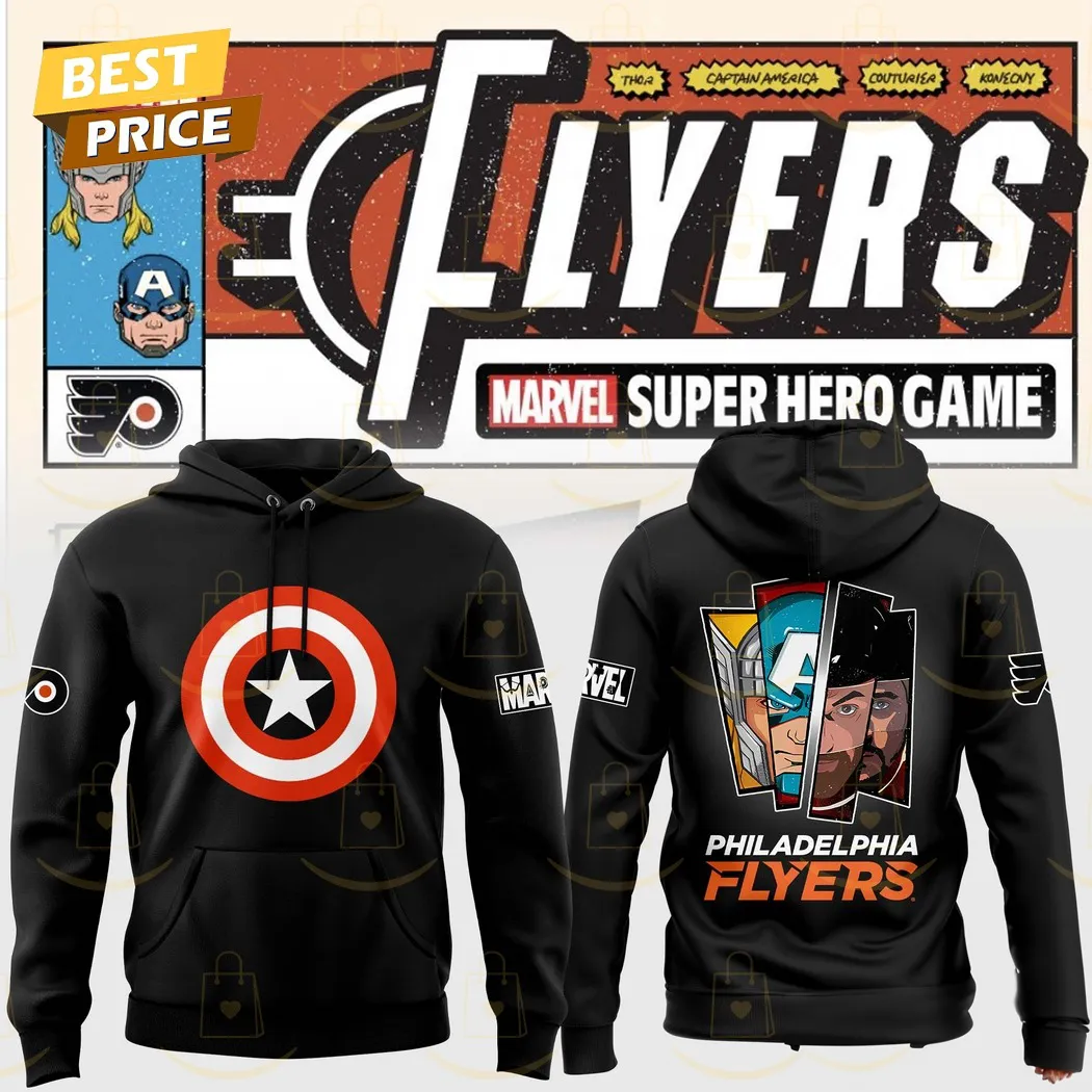 Philadelphia Flyers x 2025 Marvel Super Hero Game Hoodie - Image 2