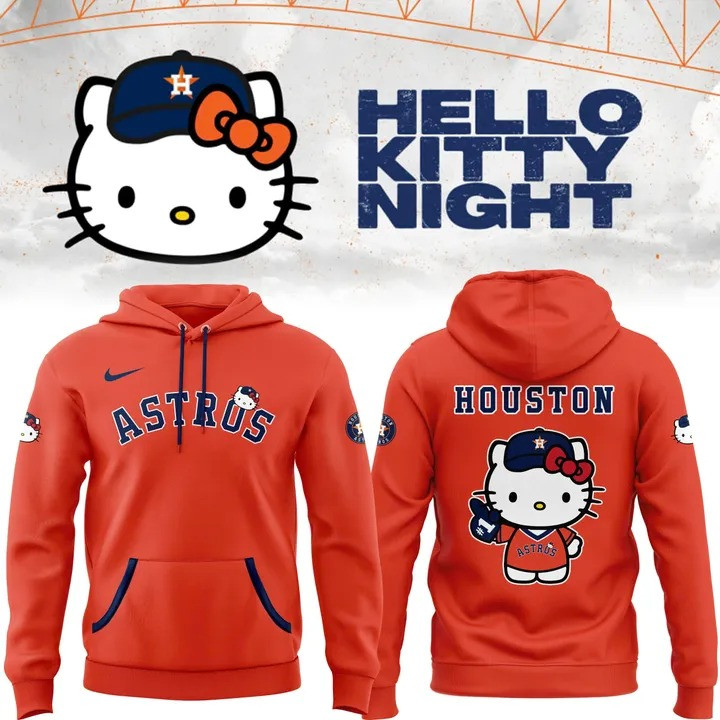 Houston Astros x Hello Kitty Night Hoodie Cute Best Baseball Fan Astros Gifts For Her - Image 2
