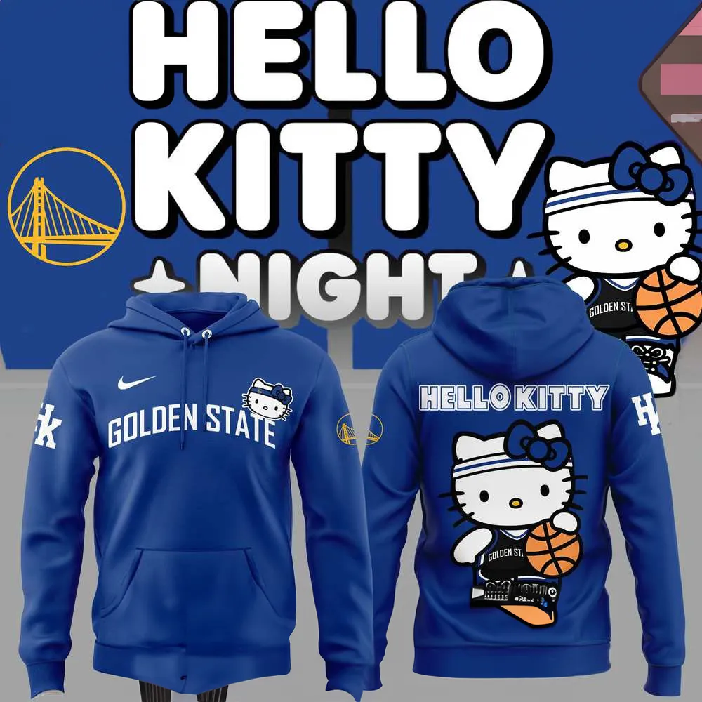 Golden State Warriors x Hello Kitty Blue Hoodie - Image 2