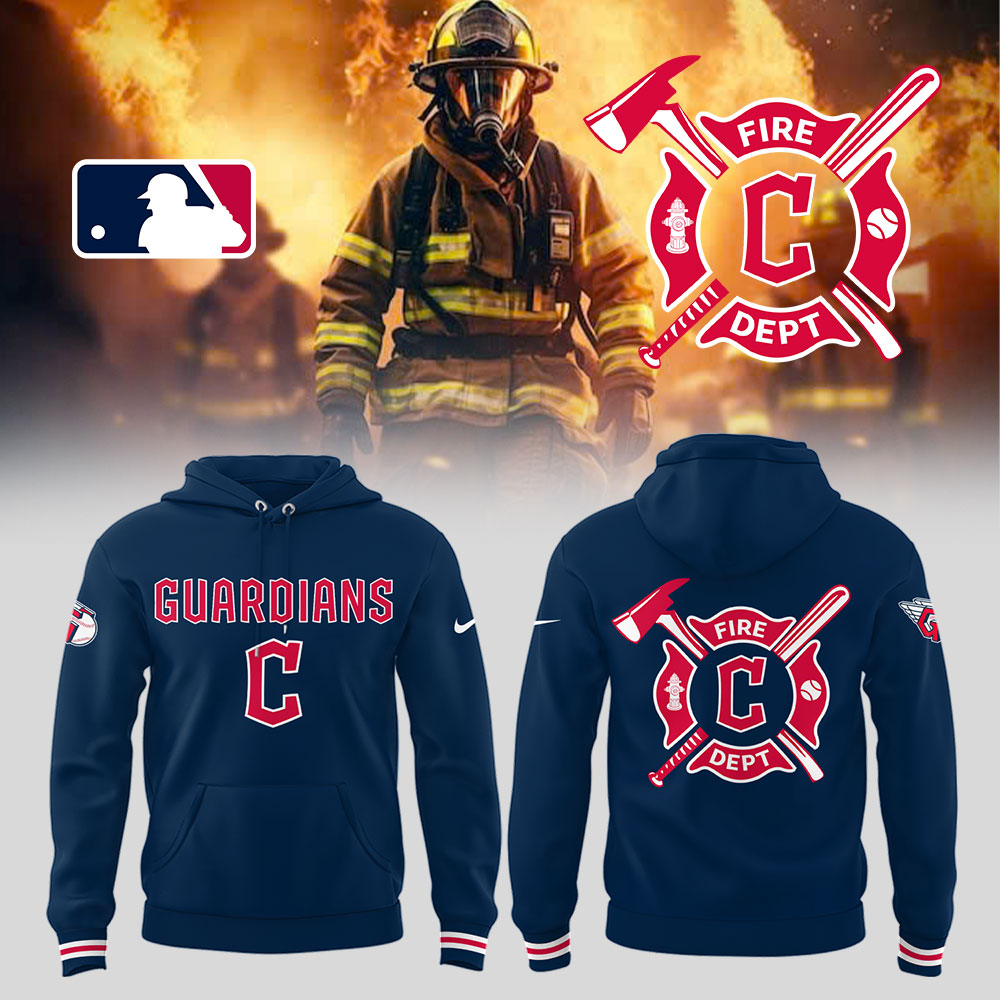 Guardians x Firefighter Appreciation Night Hoodie Gift Ideas For Baseball Players - Image 2