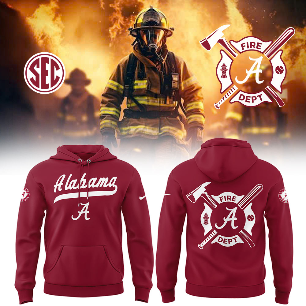 Alabama Baseball x Firefighter Appreciation Hoodie Baseball Coach Gift Ideas - Image 2