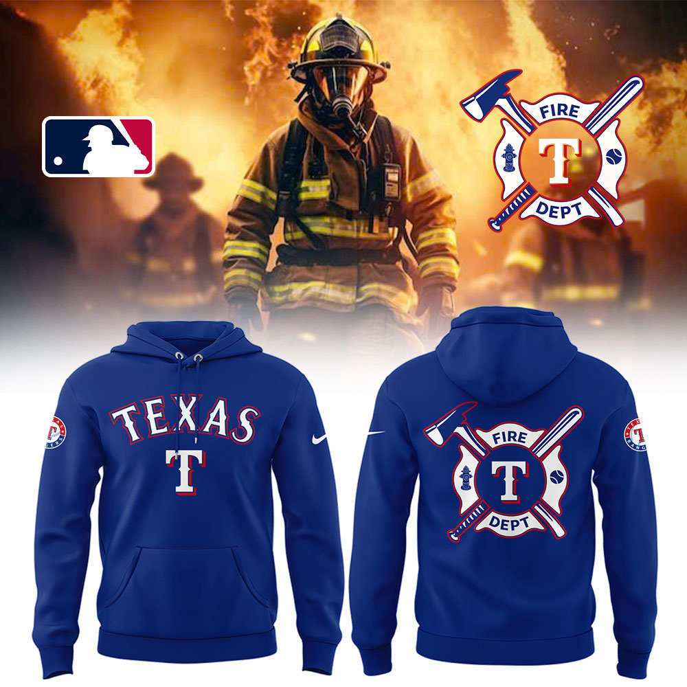 Rangers X Firefighter Appreciation Night Hoodie Gifts For Baseball Players - Image 2