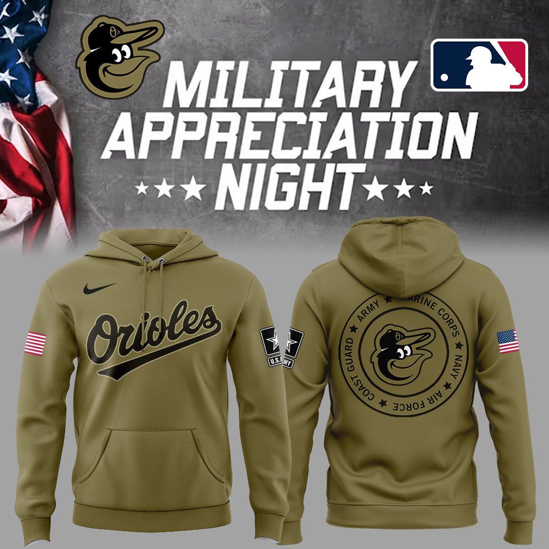 Orioles x Military Appreciation Night Hoodie Presents For Baseball Lovers - Image 2