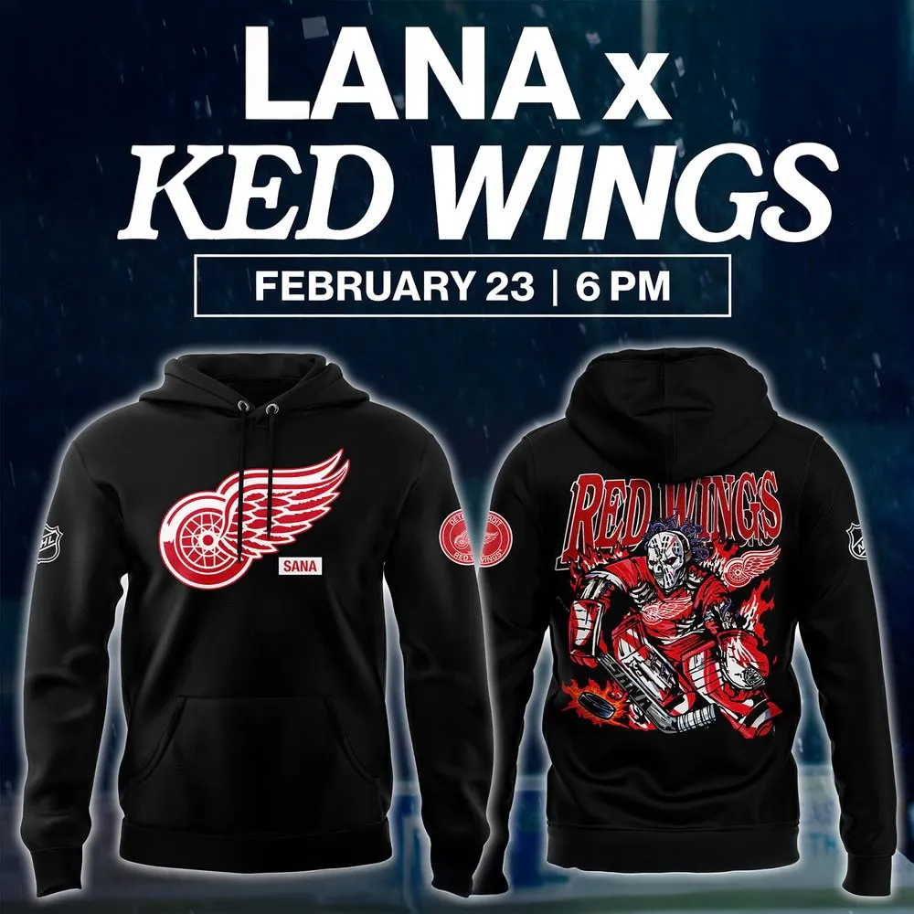 New 2025 Detroit Red Wings x Sana Night 2025 Custom Hoodie - Image 2