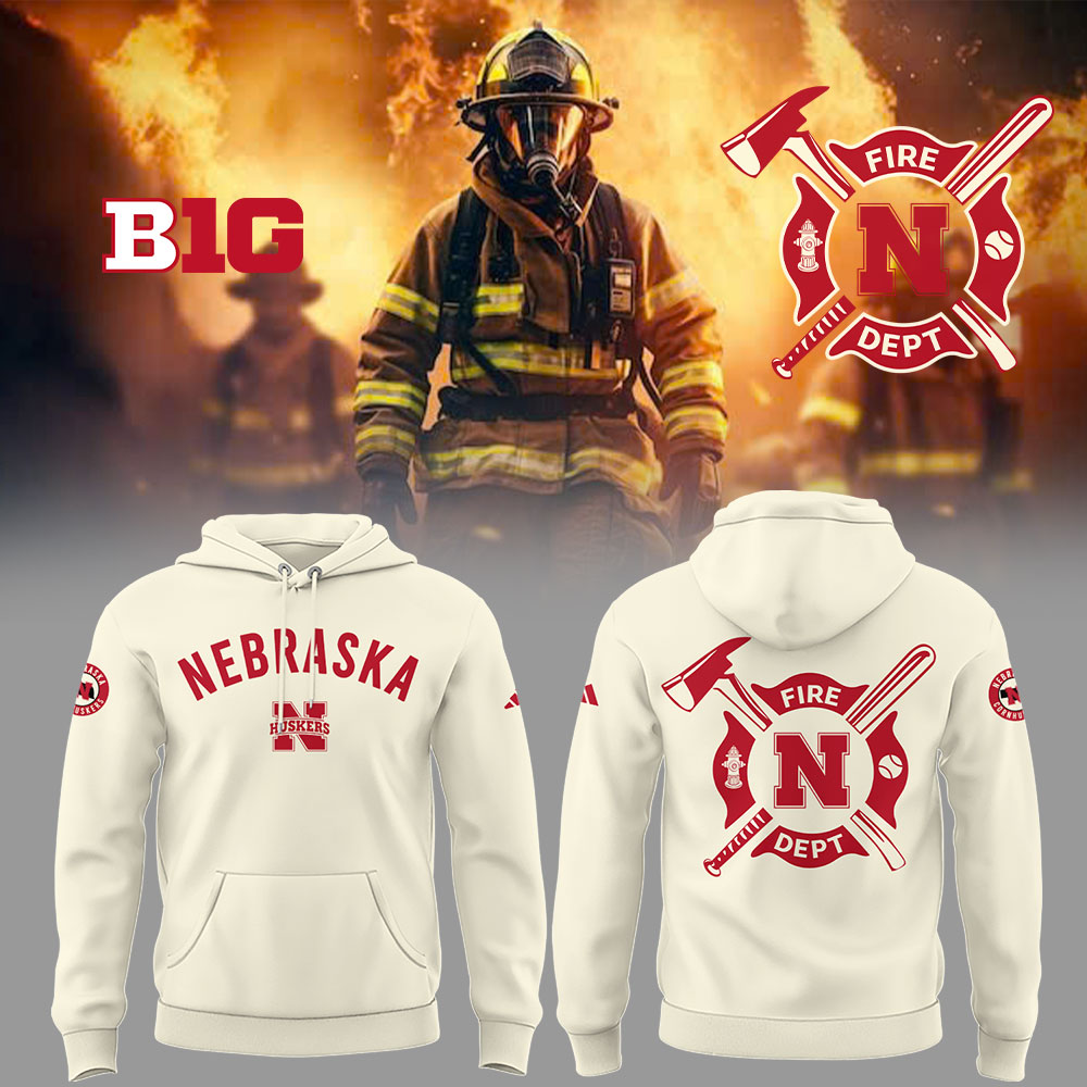 Nebraska Baseball X Firefighter Appreciation Night Hoodie Gifts For Baseball Fans - Image 2