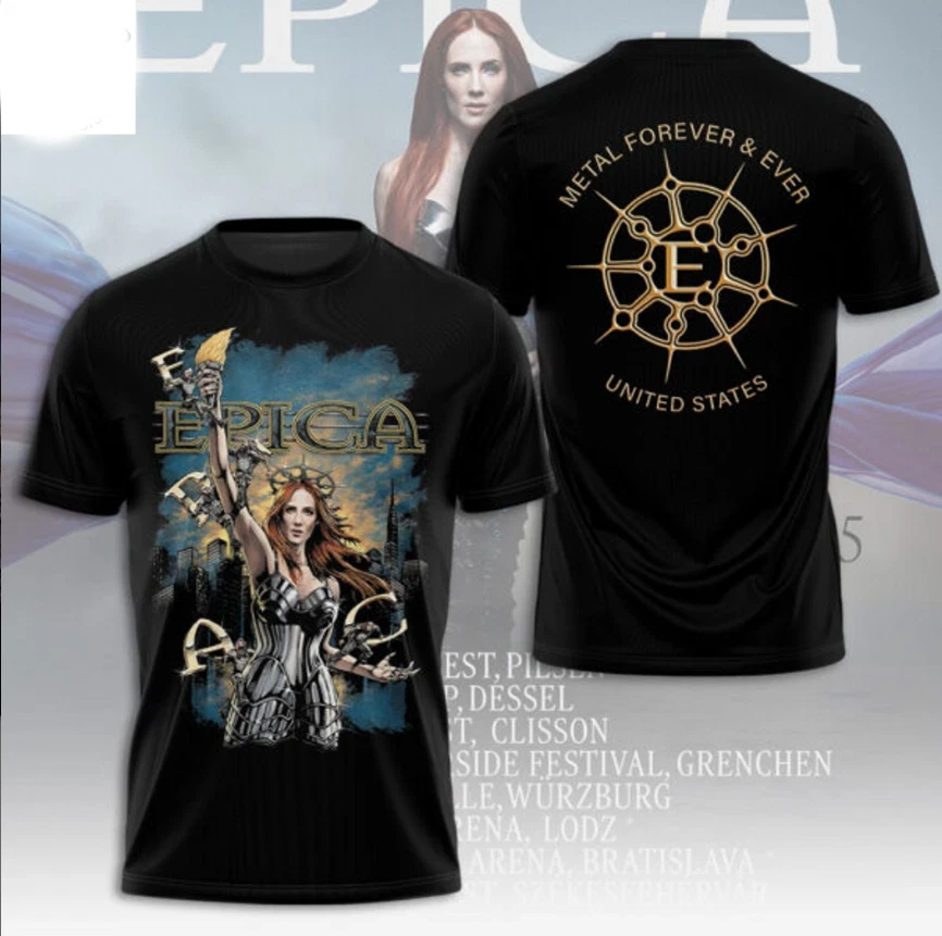 Epica Metal Forever & Ever United States Aop 3D T-Shirt - Image 2