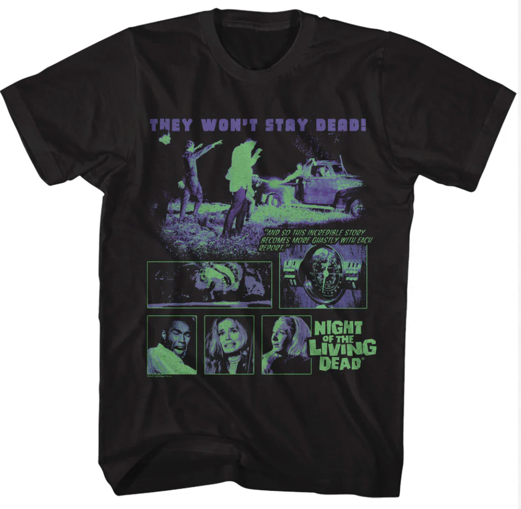 Night Of The Living Dead (1968) Zombie Track T-Shirt - Image 2