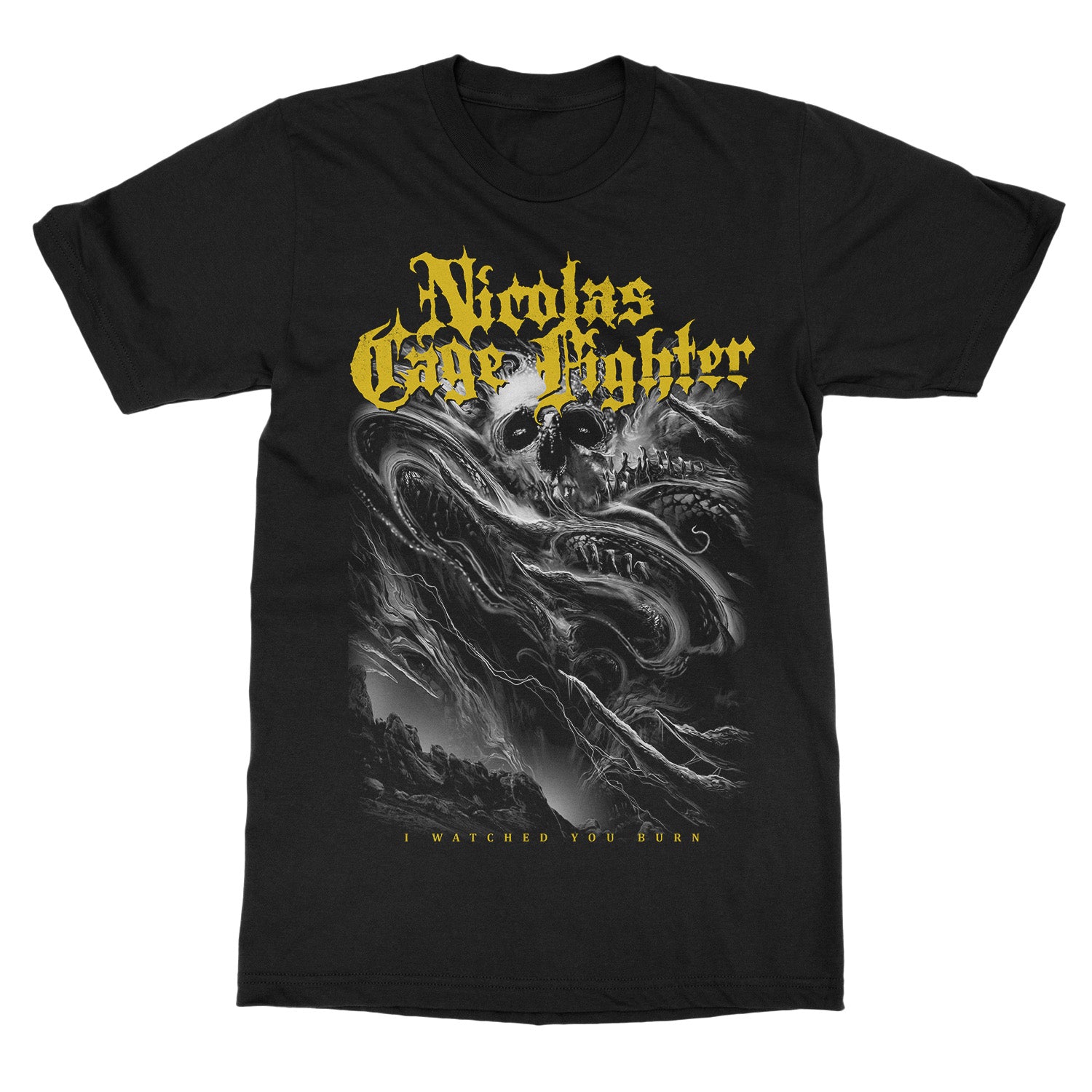 Nicolas Cage Fighter I Watched You Burn (Bw) T-Shirt - Image 2