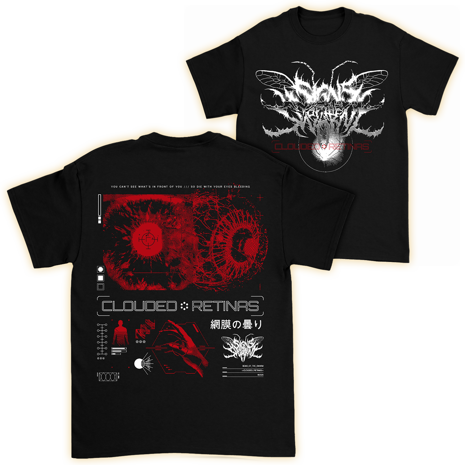 Signs Of The Swarm Clouded Retinas T-Shirt - Image 2