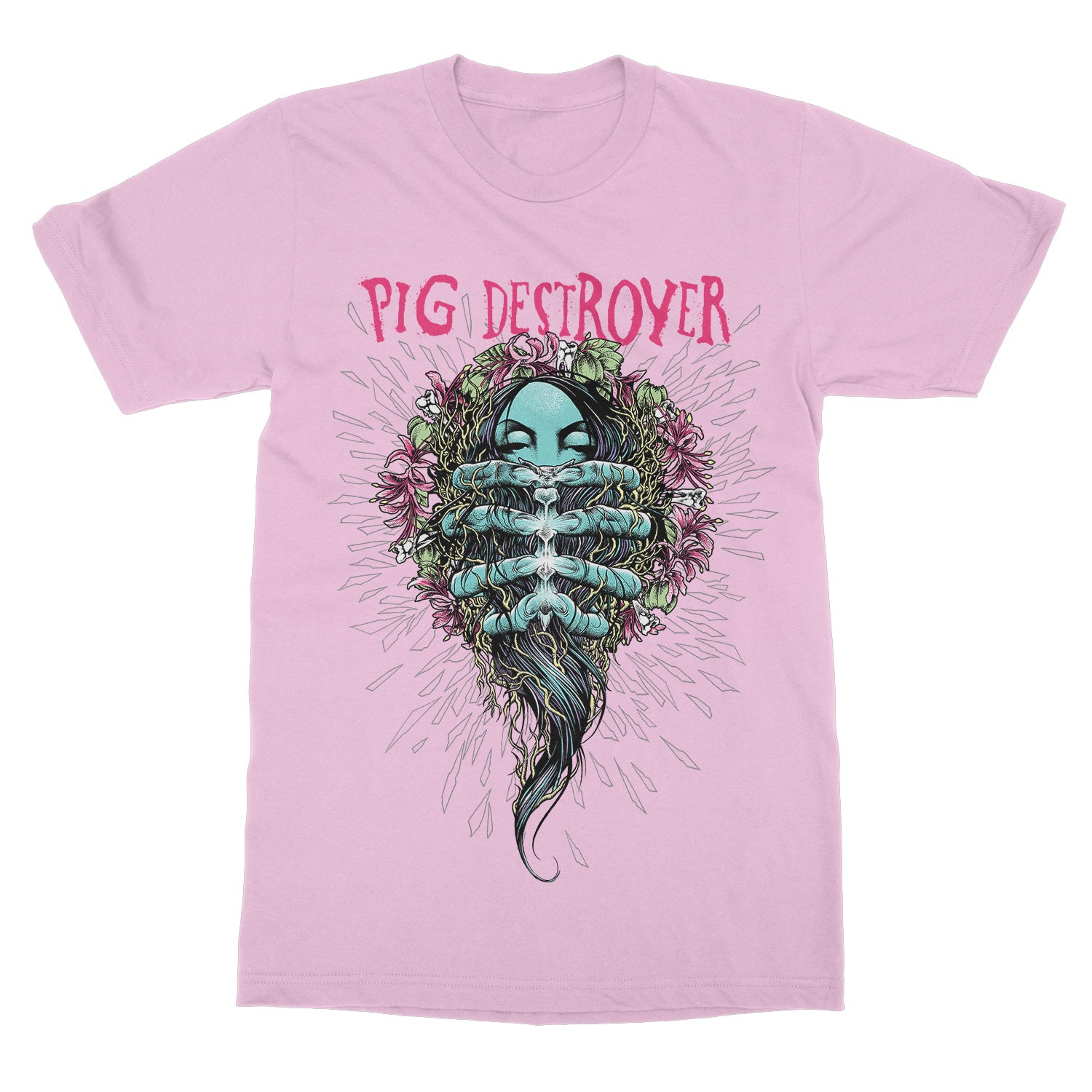 Pig Destroyer Rib Fingers T-Shirt (Light Pink) - Image 2