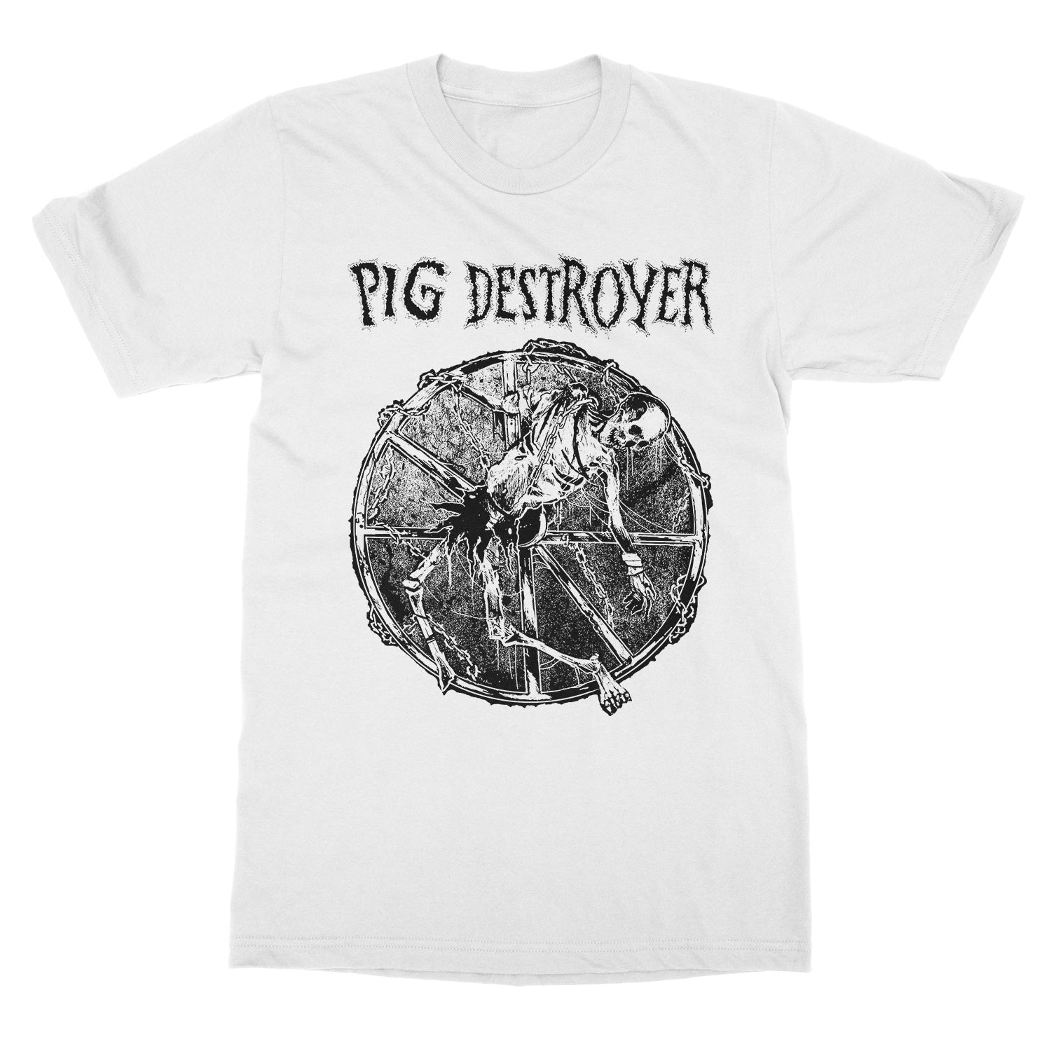 Pig Destroyer Wheel Of Death (White) T-Shirt - Image 2