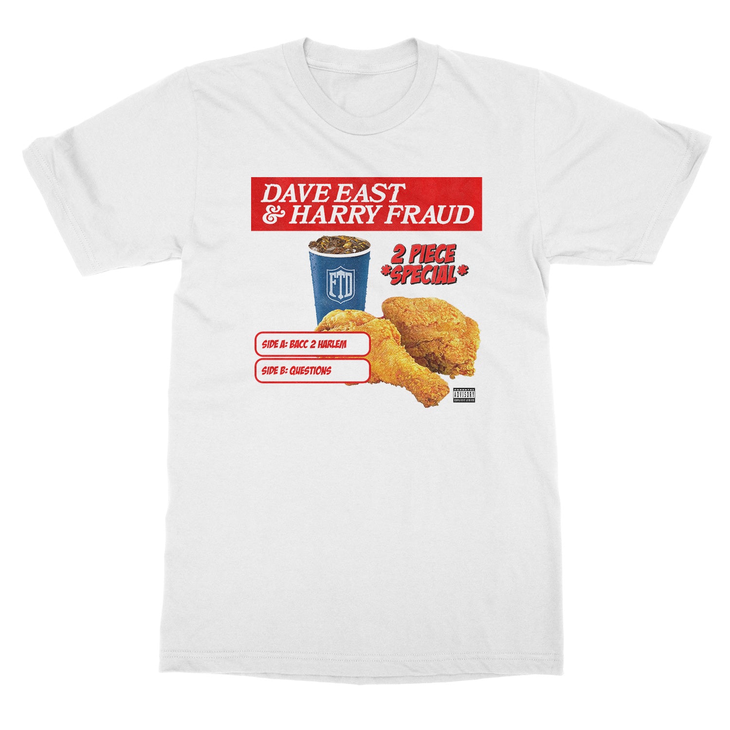 Dave East & Harry Fraud Dave East & Harry Fraud 2 Piece Cover Art T-Shirt (White) T-Shirt - Image 2