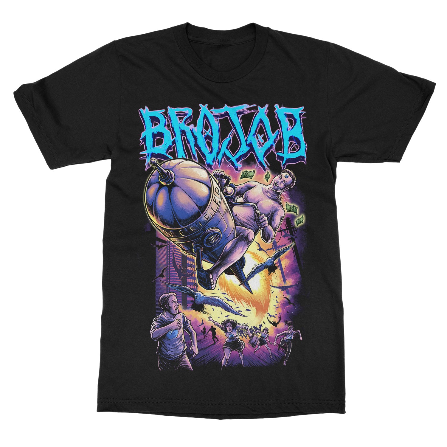 Brojob Attack Of The Blue Birds T-Shirt - Image 2