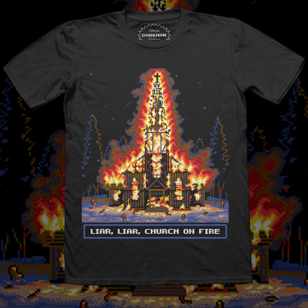 Darkhan Liar Liar Church On Fire T-Shirt - Image 2