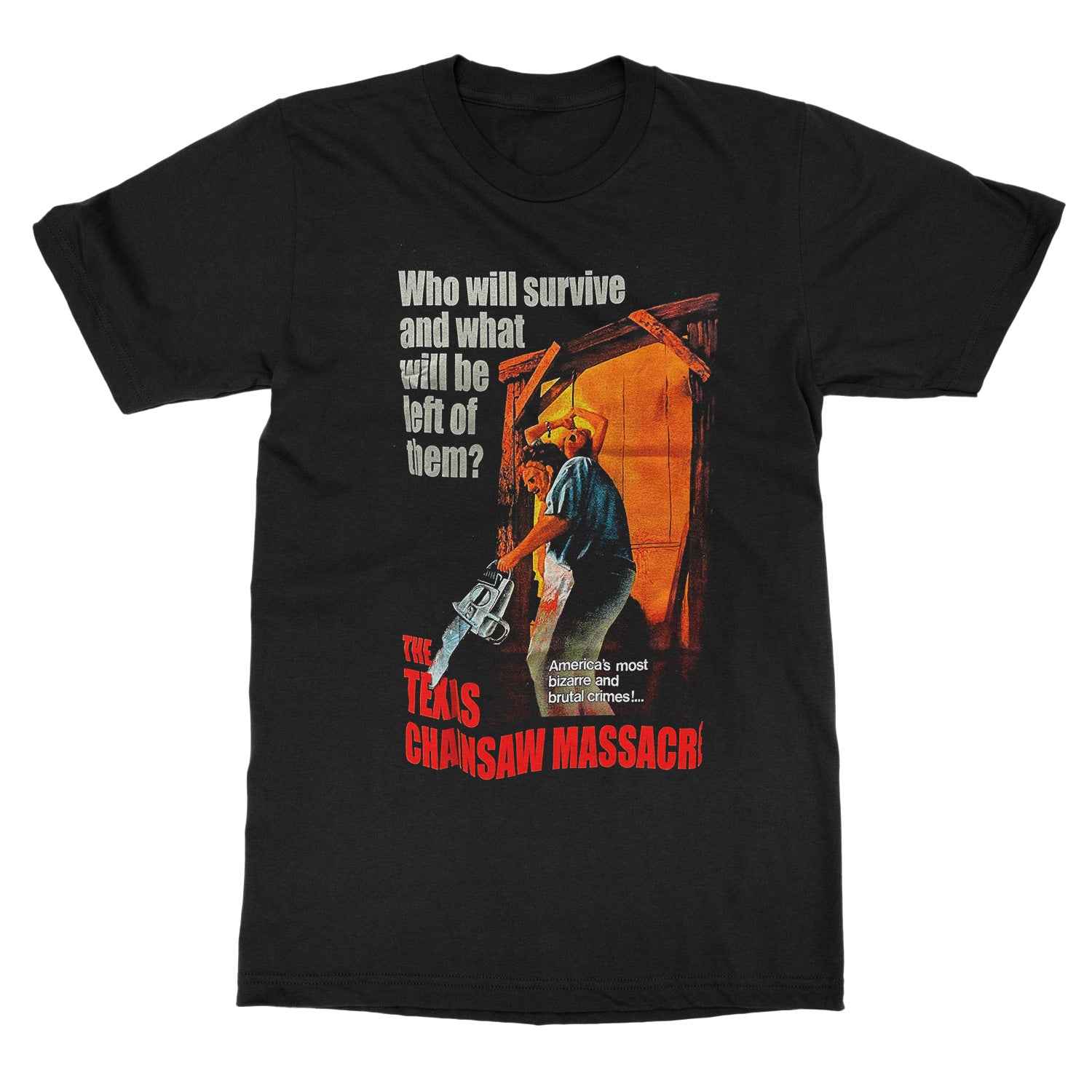Texas Chainsaw Massacre Bizarre & Brutal Crimes! T-Shirt - Image 2
