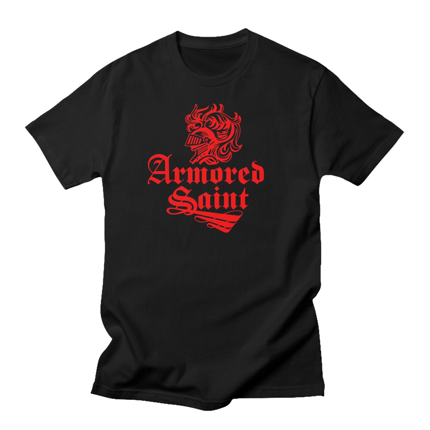 Armored Saint Red Helmet Logo T-Shirt - Image 2