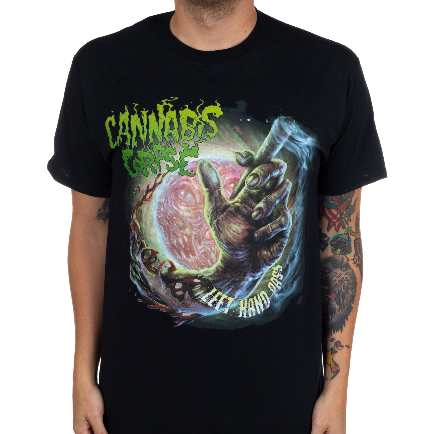 Cannabis Corpse Left Hand Pass T-Shirt - Image 2