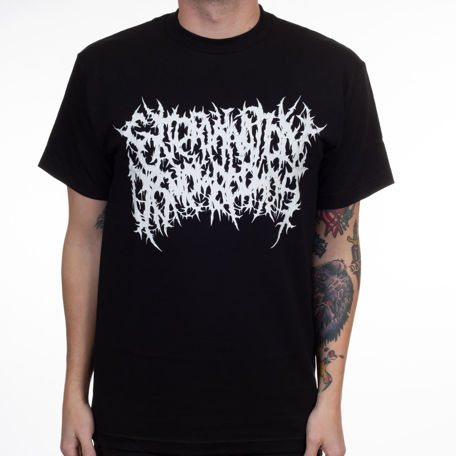 Extermination Dismemberment Logo (White) T-Shirt - Image 2