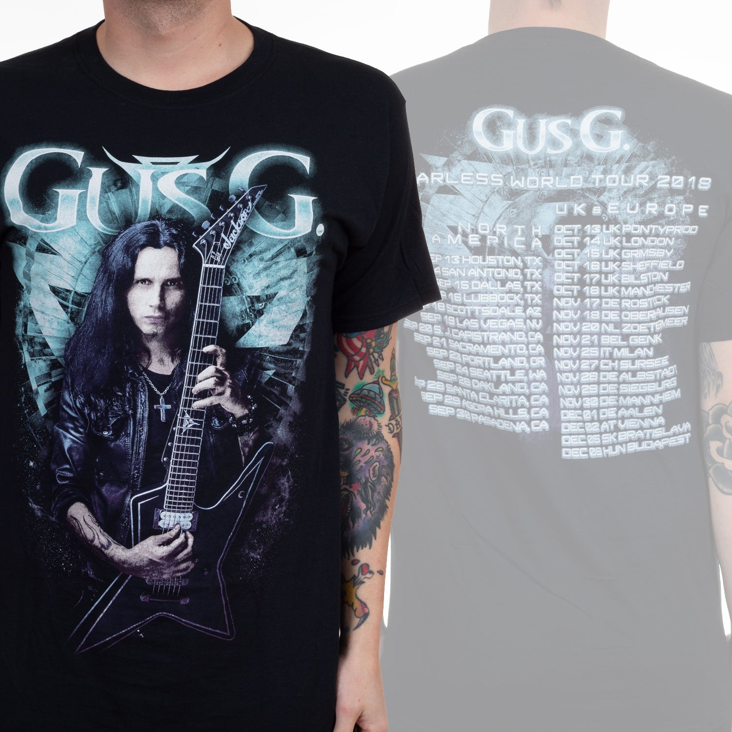Gus G Fearless Tour 2018 T-Shirt - Image 2