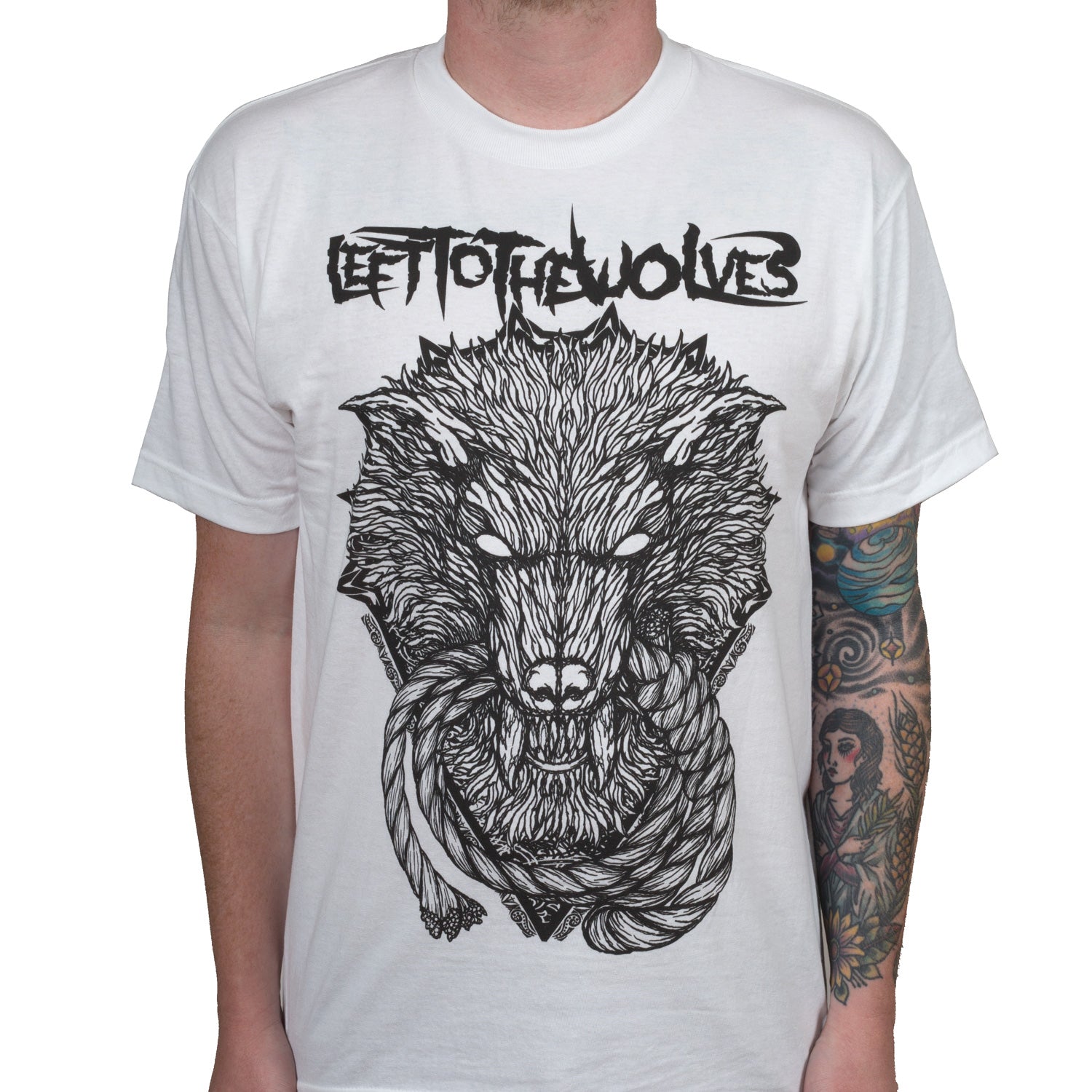 Left To The Wolves Wolf Of The Gallows (White) T-Shirt - Image 2