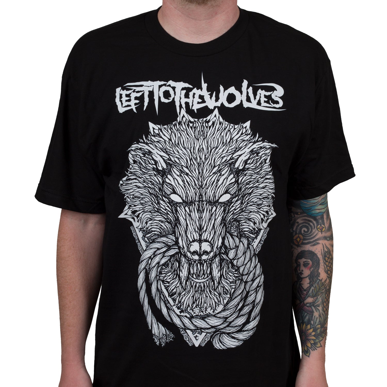 Left To The Wolves Wolf Of The Gallows (Black) T-Shirt - Image 2