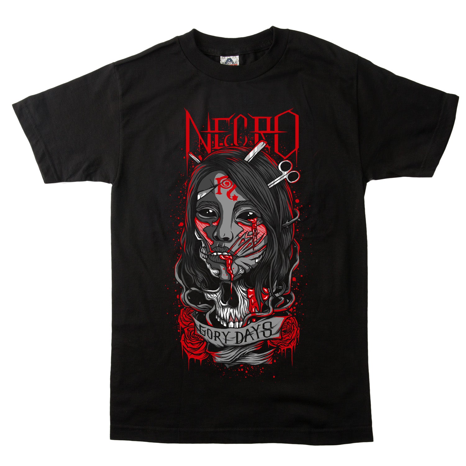 Necro Gory Days Bloody Roses T-Shirt - Image 2