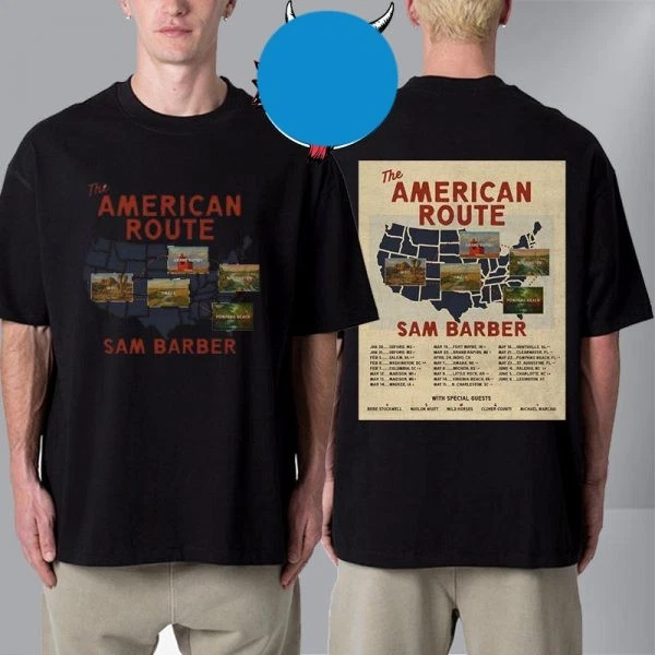 Sam Barber The American Route Tour 2026 Schedule Tour Dates Unisex T Shirt