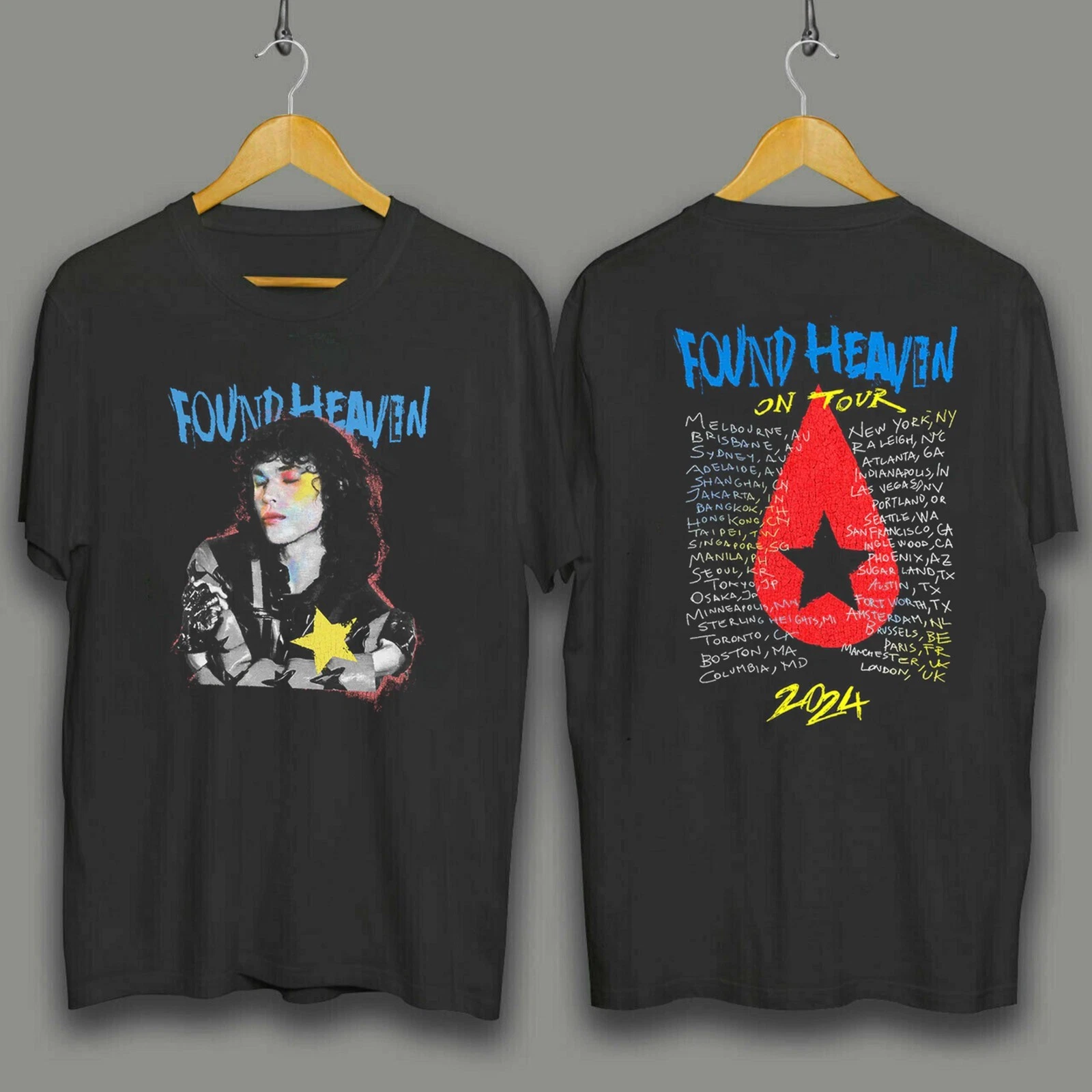 Conan Gray Found Heaven On Tour 2024 Black Dateback Shirt