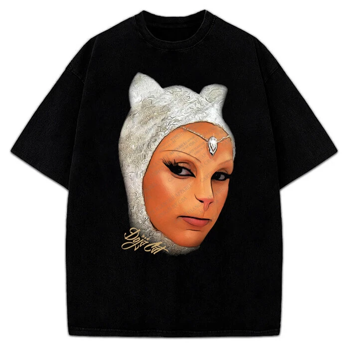 Doja Cat Shirt Amala Paint The Town Red Custom Graphic Big Face Cat Shirt