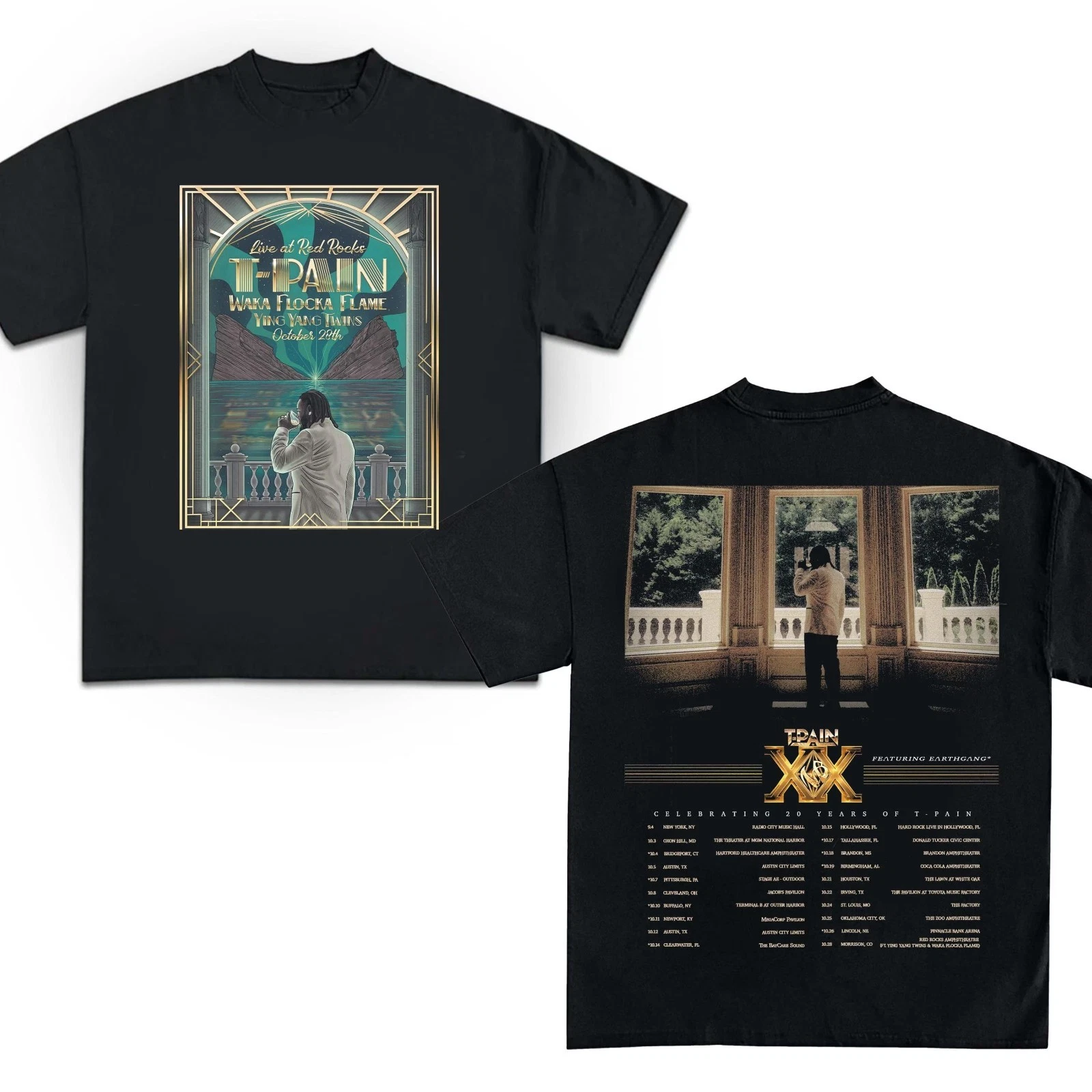 T-Pain Tp20 Tour Celebrating 20 Years Of His Music Career 2025 Tour Shirt