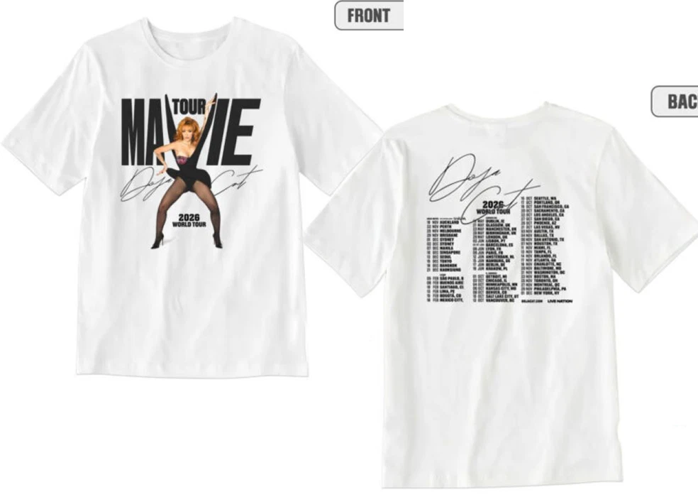Doja Cat Tour Ma Vie Tour 2026 Shirt White