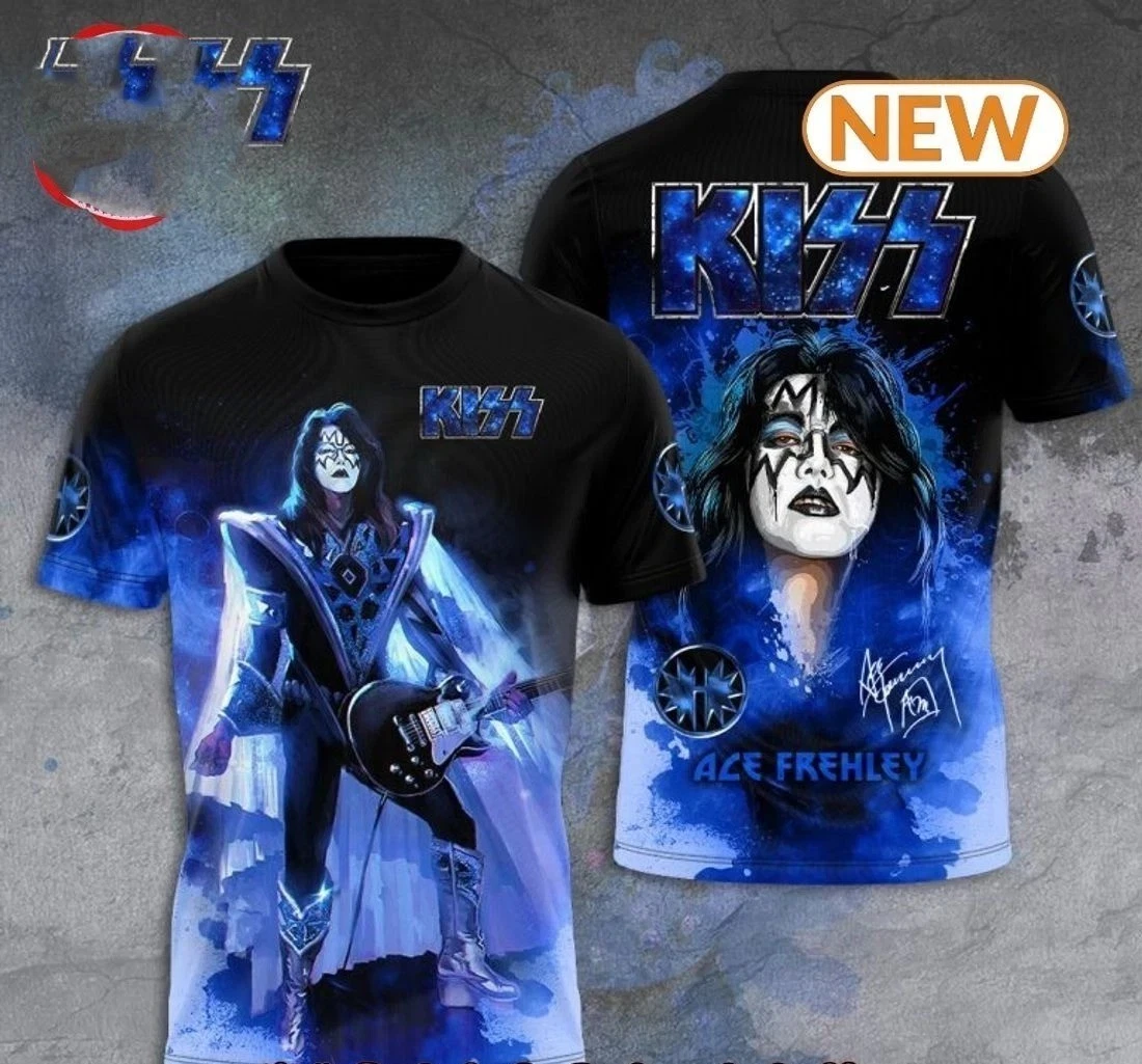 Kiss Band Ace Frehley Signatures 3D Full Size Shirt Unisex