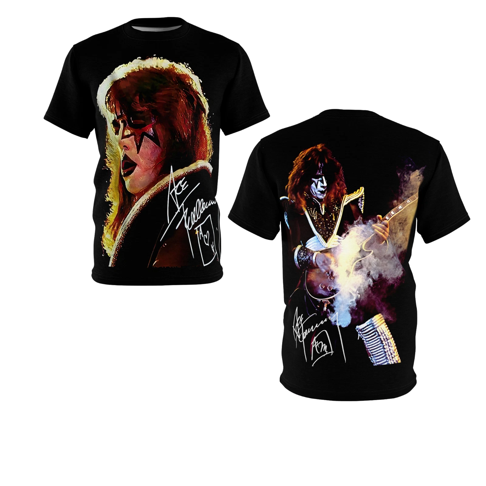 Rare Ace Frehley Men Thank You Memories T Shirt 3D Aop Black